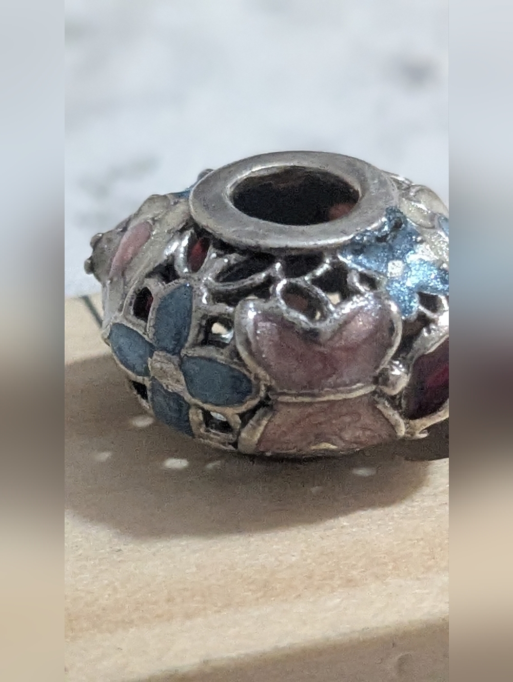 Sterling silver butterfly,lady bug and floral charm fits Pandora bracelets